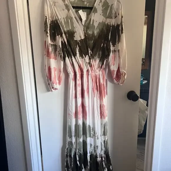 NWT Young Fabulous & Broke Geode Jillian Tie Dye Multi Faux Wrap Tie Waist - Picture 4 of 16